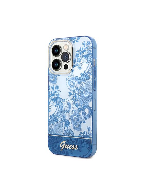 Guess Guess Etui na telefon Porcelain Collection Niebieski
