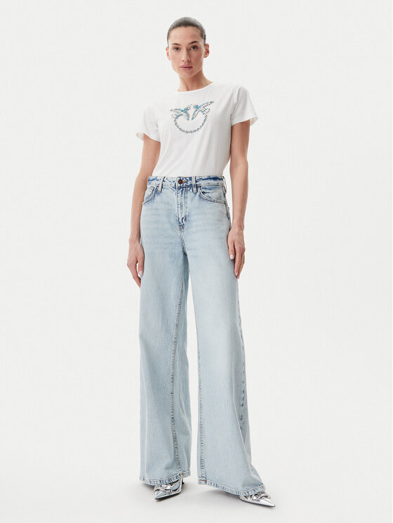 PINKO PINKO T-Shirt Quentin 100535 A2G7 Bílá Regular Fit
