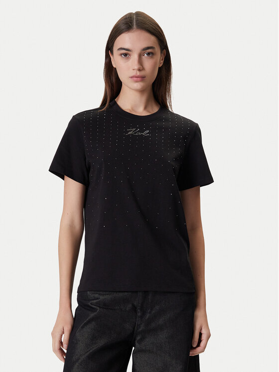 KARL LAGERFELD KARL LAGERFELD T-Shirt A4W17050 Černá Regular Fit