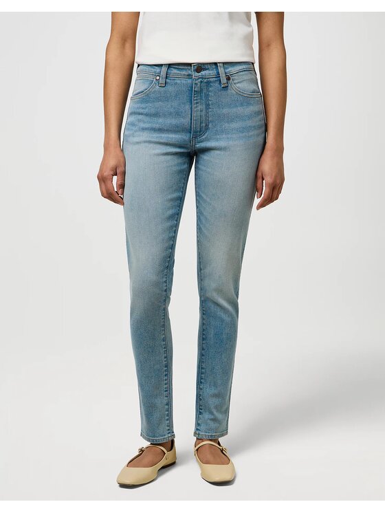 Wrangler Wrangler Jeansy SKINNY HIGH Niebieski Skinny Fit