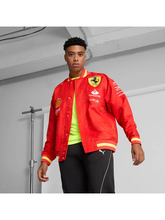 Scuderia Ferrari Scuderia Ferrari Kurtka bomber Team 2024 Varsity Czerwony Regular Fit