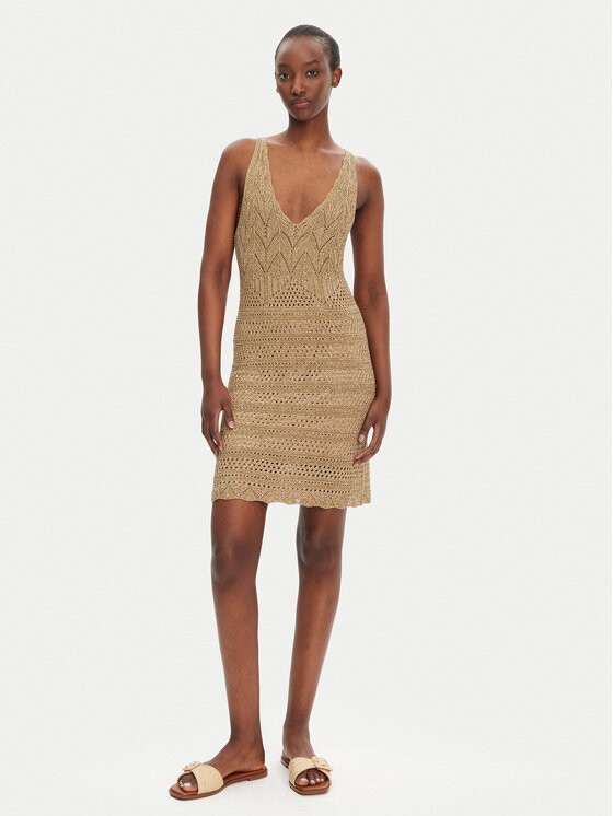 TWINSET TWINSET Trikotažinė suknelė 251TT3198 Smėlio Slim Fit