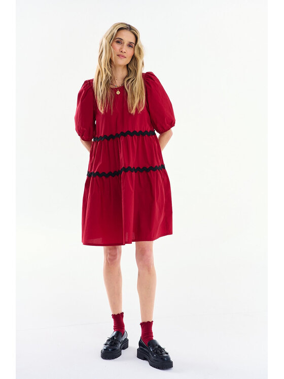 NAOKO NAOKO Sukienka codzienna Chili Pepper Czerwony Oversize