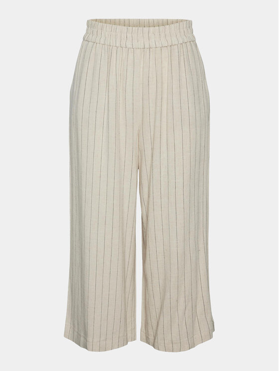 Pieces Pantaloni culotte Vinsty 17124361 Beige Wide Leg, taglia : M