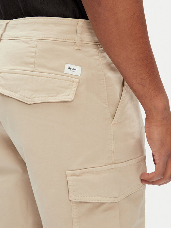 Pepe Jeans Pepe Jeans Auduma šorti Seasonal PM801179 Bēšs Regular Fit