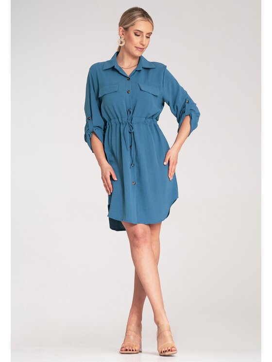 FIGL FIGL Vestito chemisier M1131 Blu Shirt Fit