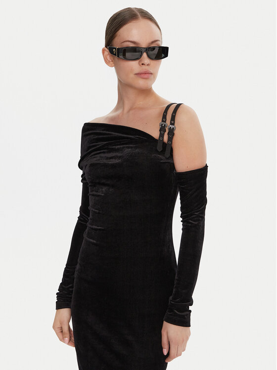 Versace Jeans Couture Versace Jeans Couture Kleid für den Alltag 79HAO974 J0237 Schwarz Slim Fit