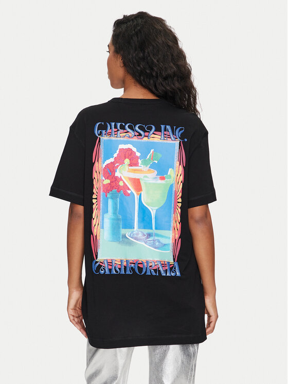 Guess Guess T-Shirt W4GI19 JA914 Czarny Regular Fit