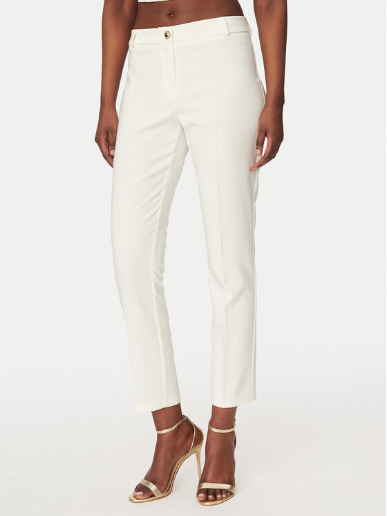 Rinascimento Rinascimento Pantaloni di tessuto CFC0128650003 Bianco Regular Fit