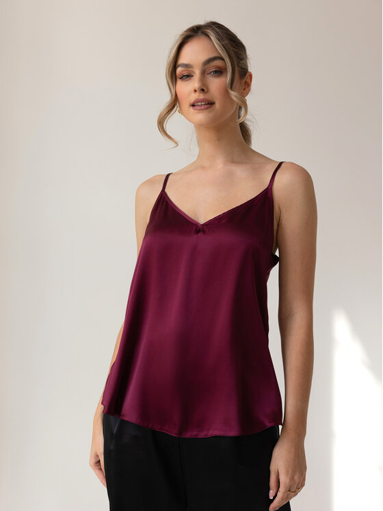 Cat&Cat Cat&Cat Top jedwabny Bordó Regular Fit
