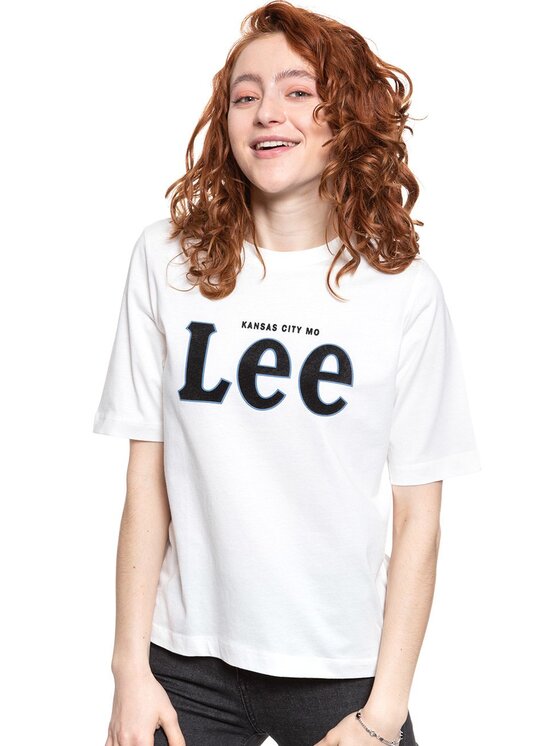 Lee Lee T-Shirt TEE Biały Regular Fit