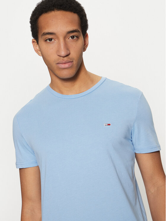 Tommy Jeans Tommy Jeans Tricou Jaspe DM0DM20363 Albastru celest Slim Fit