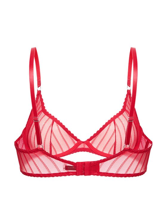 Merci Lingerie Merci Lingerie Biustonosz balkonetka E02DS06B Czerwony