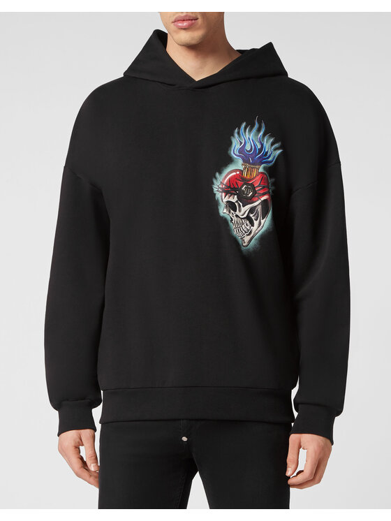 PHILIPP PLEIN PHILIPP PLEIN Mikina 1659 Čierna Regular Fit