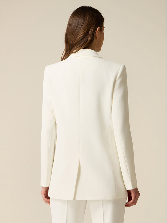 Oltre Oltre Marynarka Q814R004612N021 Biały Slim Fit