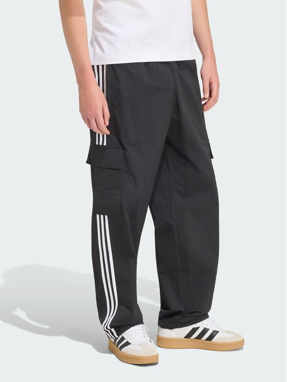 adidas adidas Spodnie cargo Adicolor Classics 3 - Stripes Czarny Loose Fit