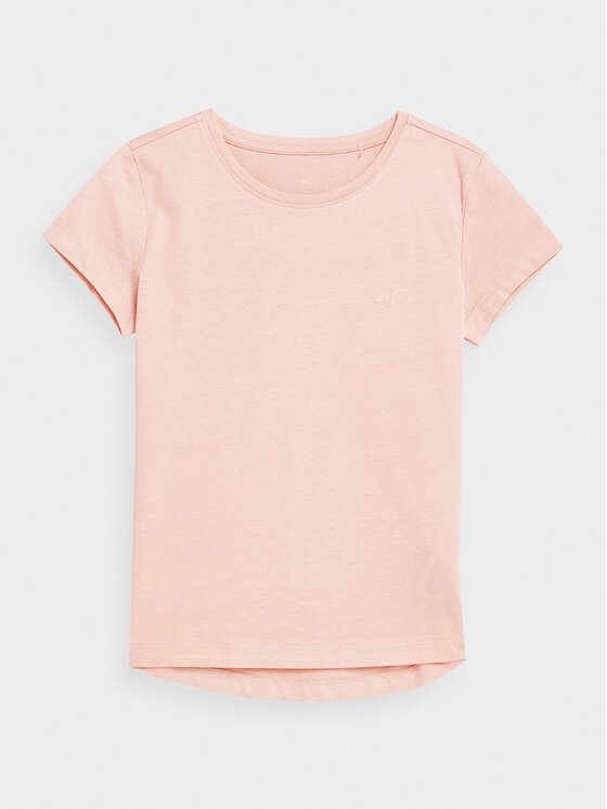4F 4F T-Shirt 4FJWSS24TTSHF1110-65S Różowy Custom Slim Fit