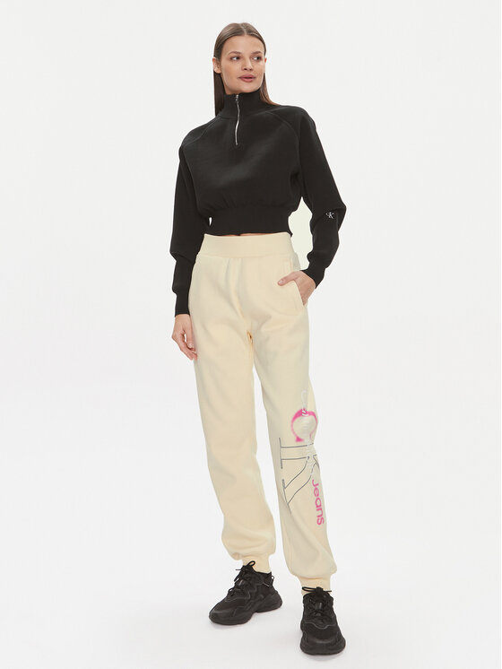 Calvin Klein Jeans Calvin Klein Jeans Melegítő alsó Bold Monologo J20J222606 Sárga Relaxed Fit