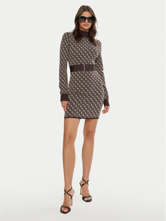 Guess Guess Pletena obleka Lise W4BK43 Z37K0 Rjava Regular Fit
