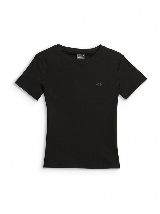 4F 4F T-Shirt BASIC+ Czarny Slim Fit