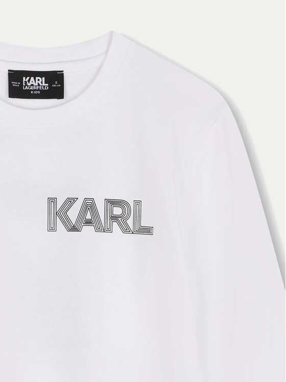 Karl Lagerfeld Kids Karl Lagerfeld Kids Bluzka Z30243 M Biały Regular Fit