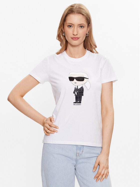 KARL LAGERFELD KARL LAGERFELD T-Shirt Ikonik 2.0 Karl 230W1700 Bílá Regular Fit