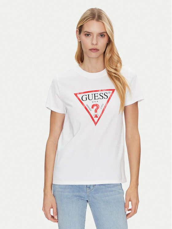 T-Shirt Guess, Größe L Weiß W2BI69 K8FQ1