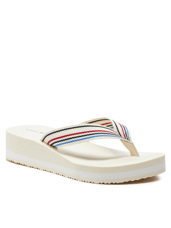 Tommy Hilfiger Tommy Hilfiger Infradito Wedge Stripes Beach Sandal FW0FW07858 Beige