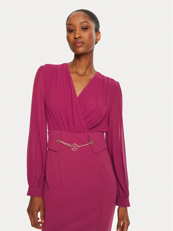 Rinascimento Rinascimento Rochie cocktail CFC0120006003 Vișiniu Regular Fit