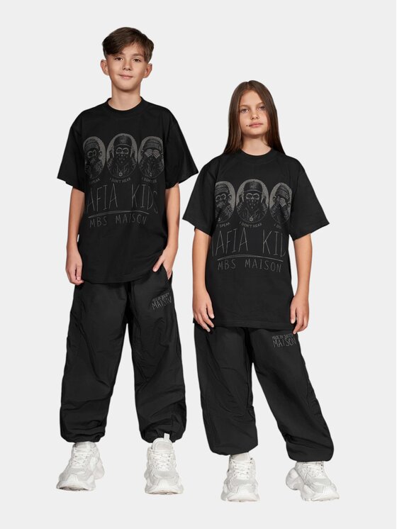 MADE BY SOCIETY MADE BY SOCIETY T-Shirt MAFIA KIDS - T37837 Czarny Basic Fit