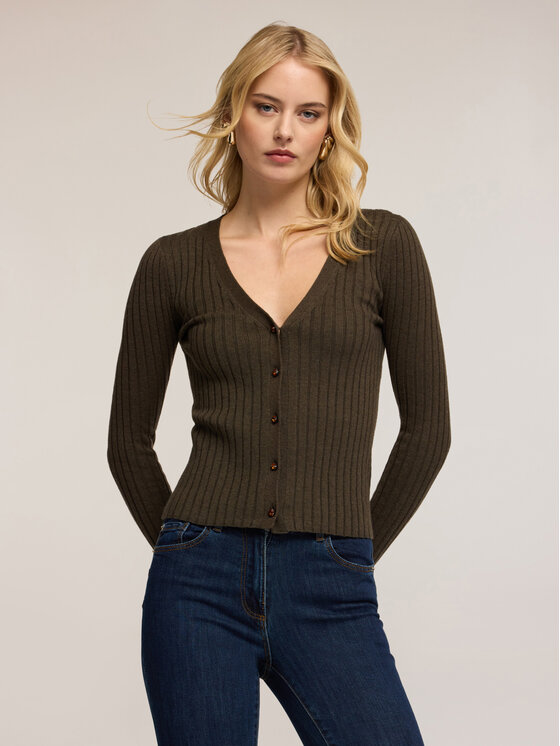 Motivi Motivi Cardigan M047W003722N035 Verde Slim Fit