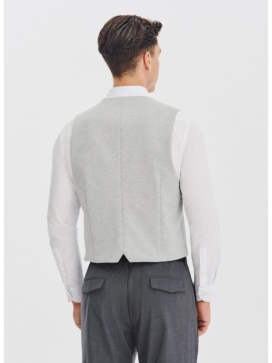 Pako Lorente Pako Lorente Kamizelka garniturowa P25WF-8X-004 Szary Slim Fit