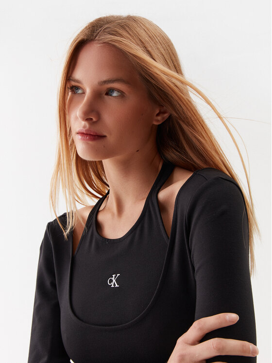 Calvin Klein Jeans Calvin Klein Jeans Ежедневна рокля J20J221399 Черен Regular Fit