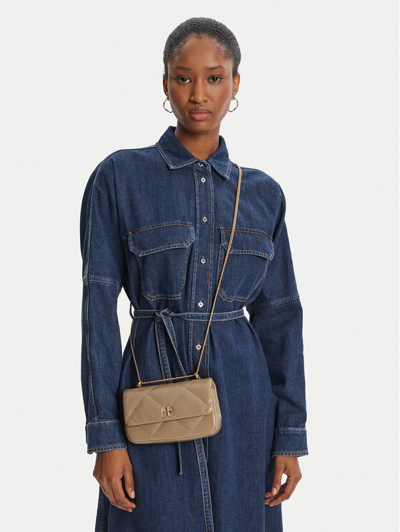 Tory Burch Tory Burch Дамска чанта Mini Kira Diamond 154710 Бежов