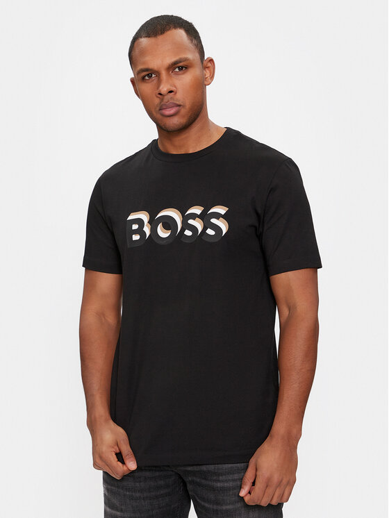 Boss Majica Tiburt 427 50506923 Črna Regular Fit