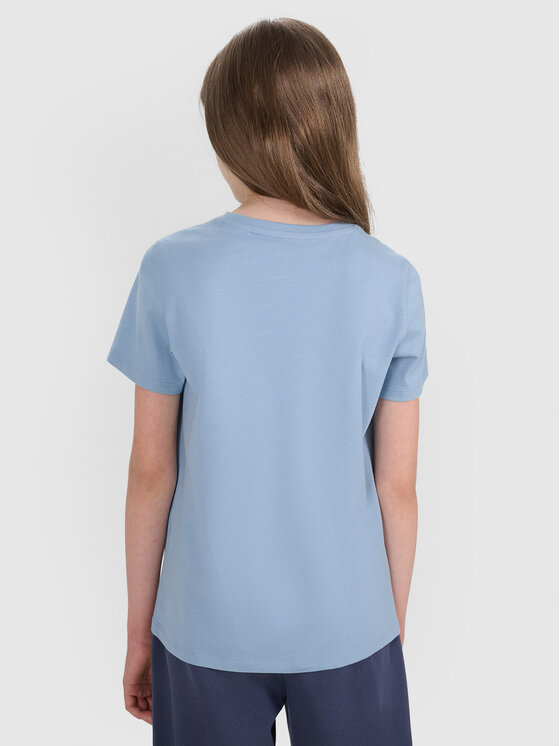 4F 4F T-Shirt BASIC+ Niebieski Regular Fit