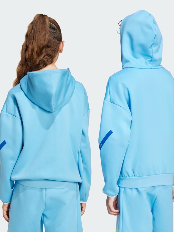 adidas adidas Bluza techniczna 155183 Niebieski jasny Loose Fit