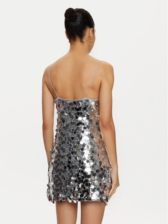 ONLY ONLY Kokteilinė suknelė Jadel 15332687 Sidabrinė Regular Fit