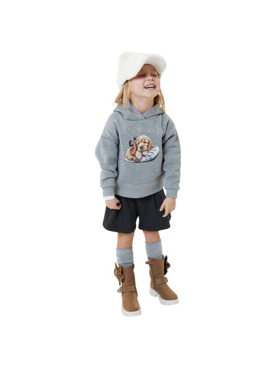 Monnalisa Monnalisa Pantaloncini q-bab-67781 Grigio Regular Fit