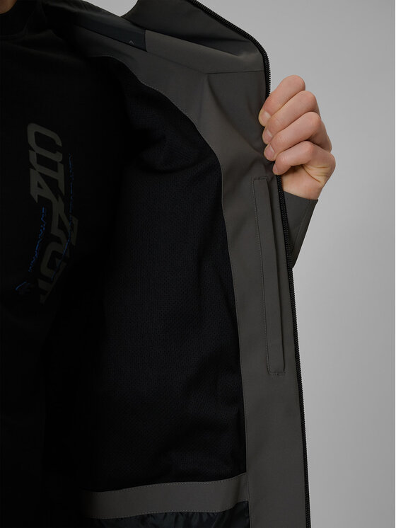 4F 4F Kurtka przejściowa MIDSHOP TEXTILE Szary Regular Fit