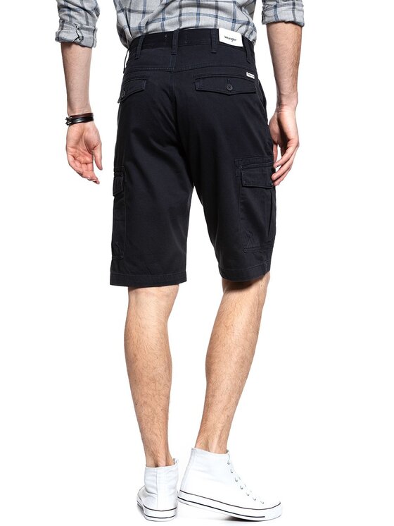 Wrangler Wrangler Szorty jeansowe CARGO SHORTS Niebieski Regular Fit