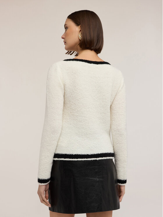 Motivi Motivi Sweter M051W003726N0S1 Biały Regular Fit