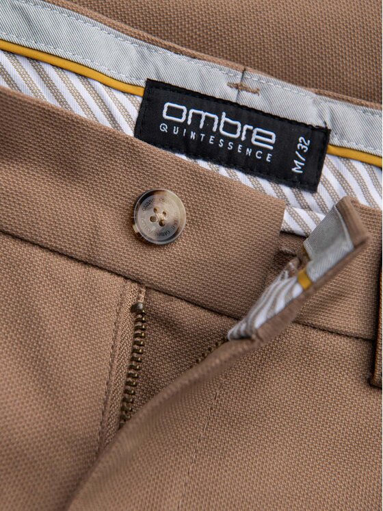 Ombre Ombre Chinosy P1524 Brązowy jasny Chino Fit