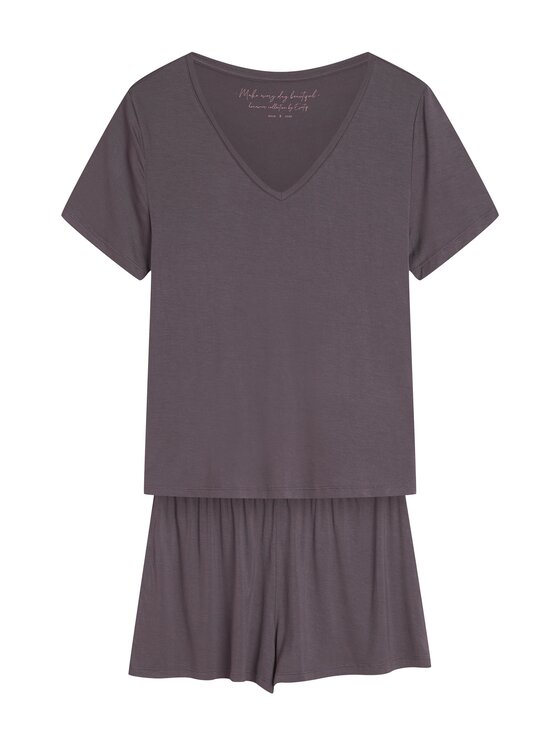 Esotiq Esotiq Piżama 42409 Szary Classic Fit