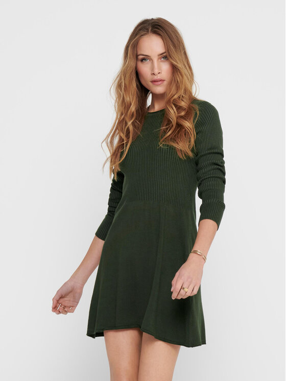ONLY Úpletové šaty 15185761 Zelená Regular Fit
