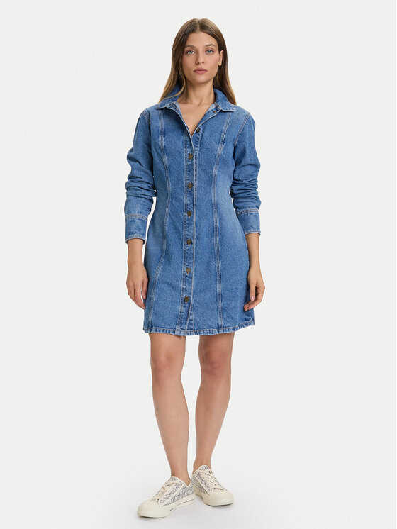 Guess Jeans Guess Jeans Džinsinė suknelė W5BK48 D5M48 Mėlyna Slim Fit