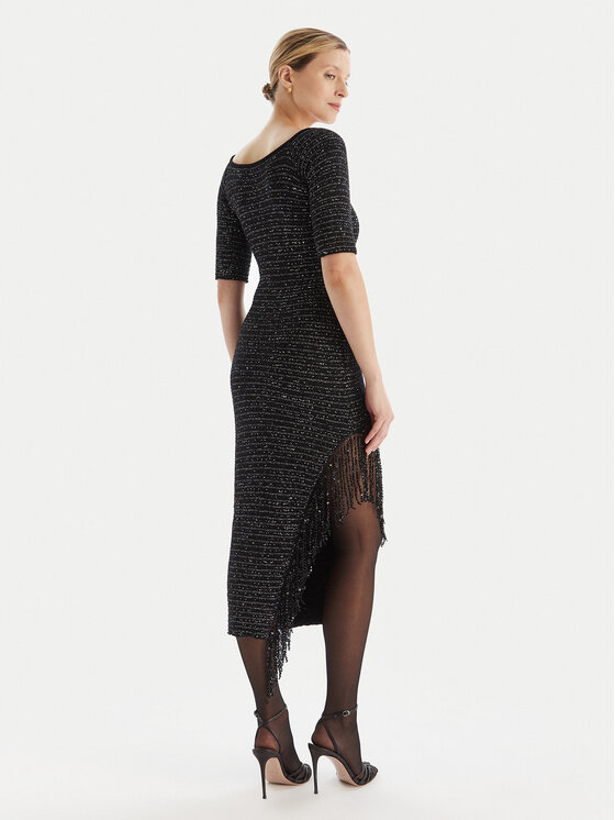 Simona Corsellini Simona Corsellini Koktejlové šaty A25CEABO5001 Černá Slim Fit