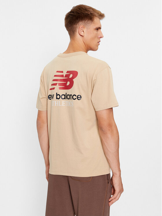 New Balance New Balance Majica Athletics Remastered Graphic Cotton Jersey Short Sleeve T-shirt MT31504 Rjava Regular Fit