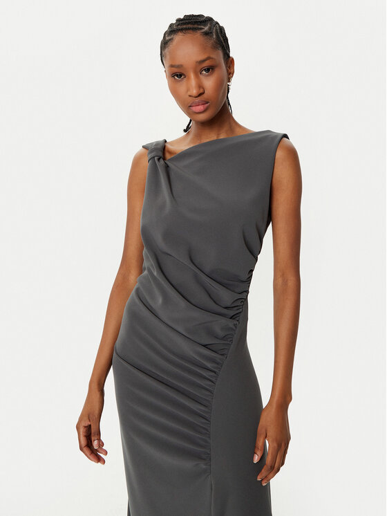 Imperial Imperial Коктейлна рокля AFATIKP Сив Slim Fit