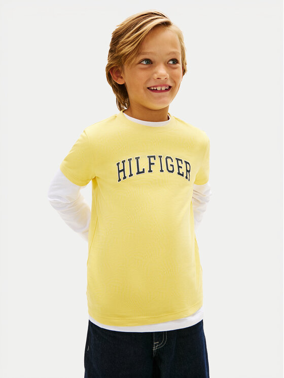 Tommy Hilfiger T-Shirt KB0KB10420 Żółty Regular Fit